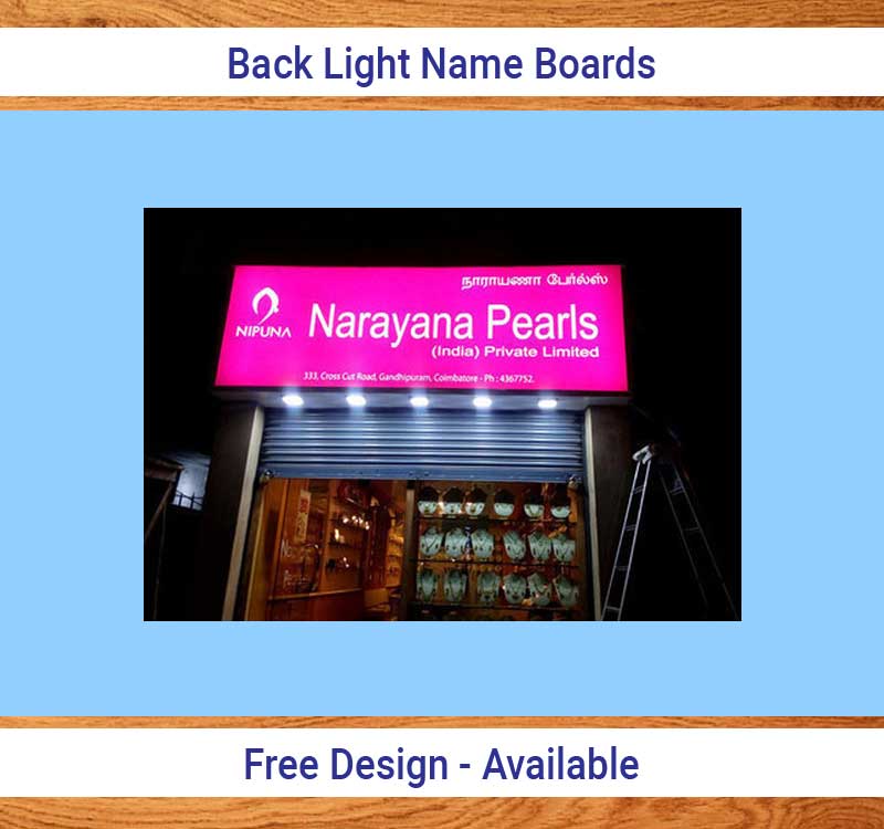 Back Light Name Board